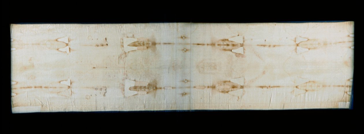 The Holy Shroud of Turin, linen sheet showing traces (supposedly those of Christ) of torture of a body. Royal Chapel of the Cathedral Saint John the Baptist of Turin, Italy. by Anonymous Anonymous