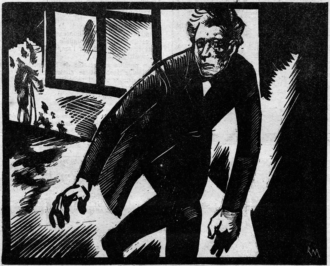 Troppmann case: Jean-Baptiste Troppmann fleeing the crime scene. Illustration from 