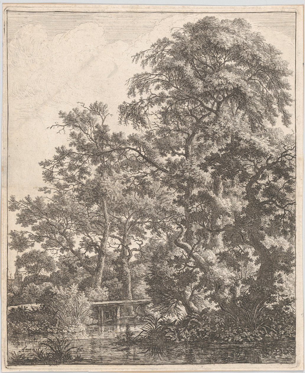 A Small Bridge over a Stream, 17th century by Anthonie Waterloo