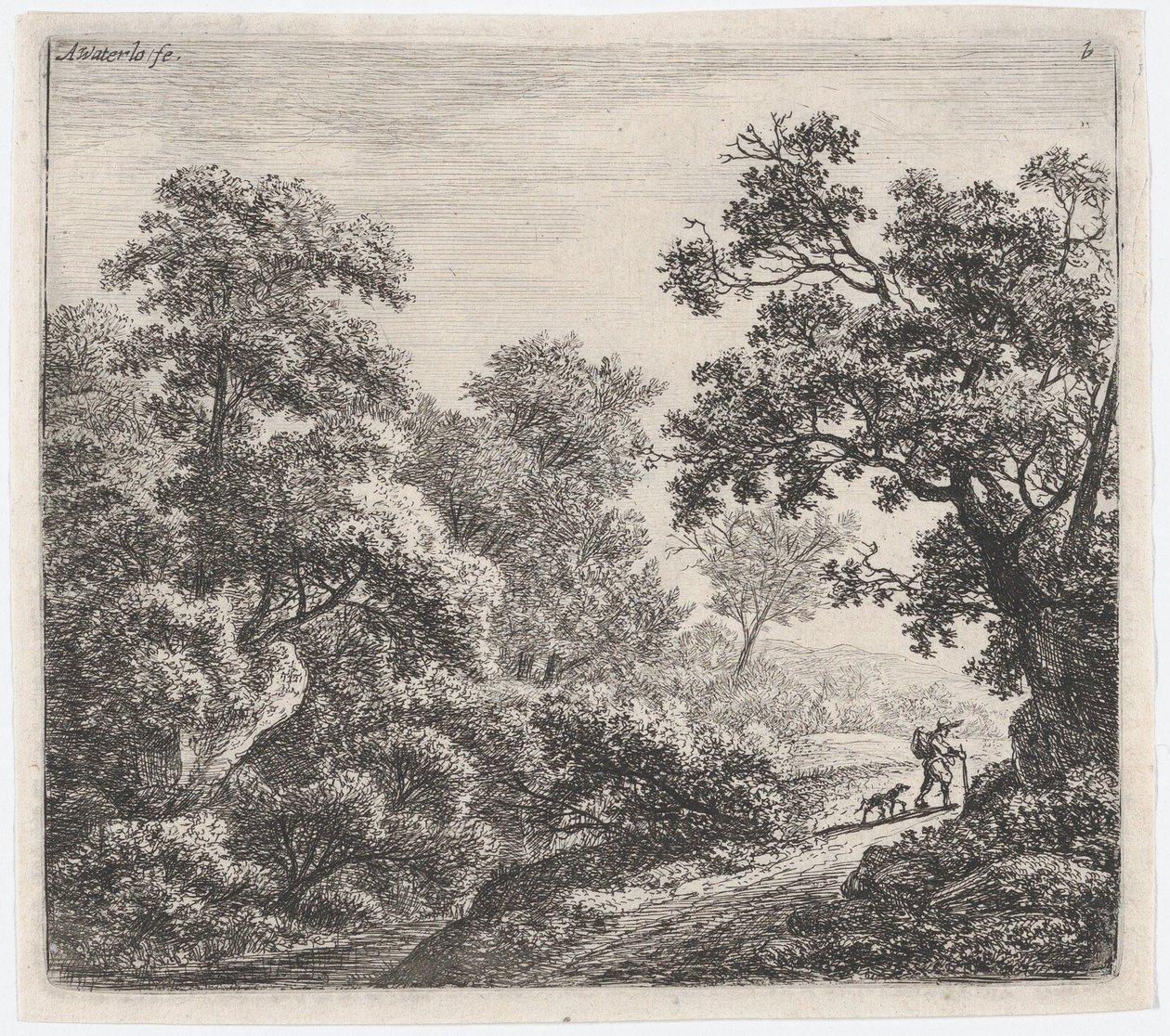 A Traveller and His Dog by Anthonie Waterloo