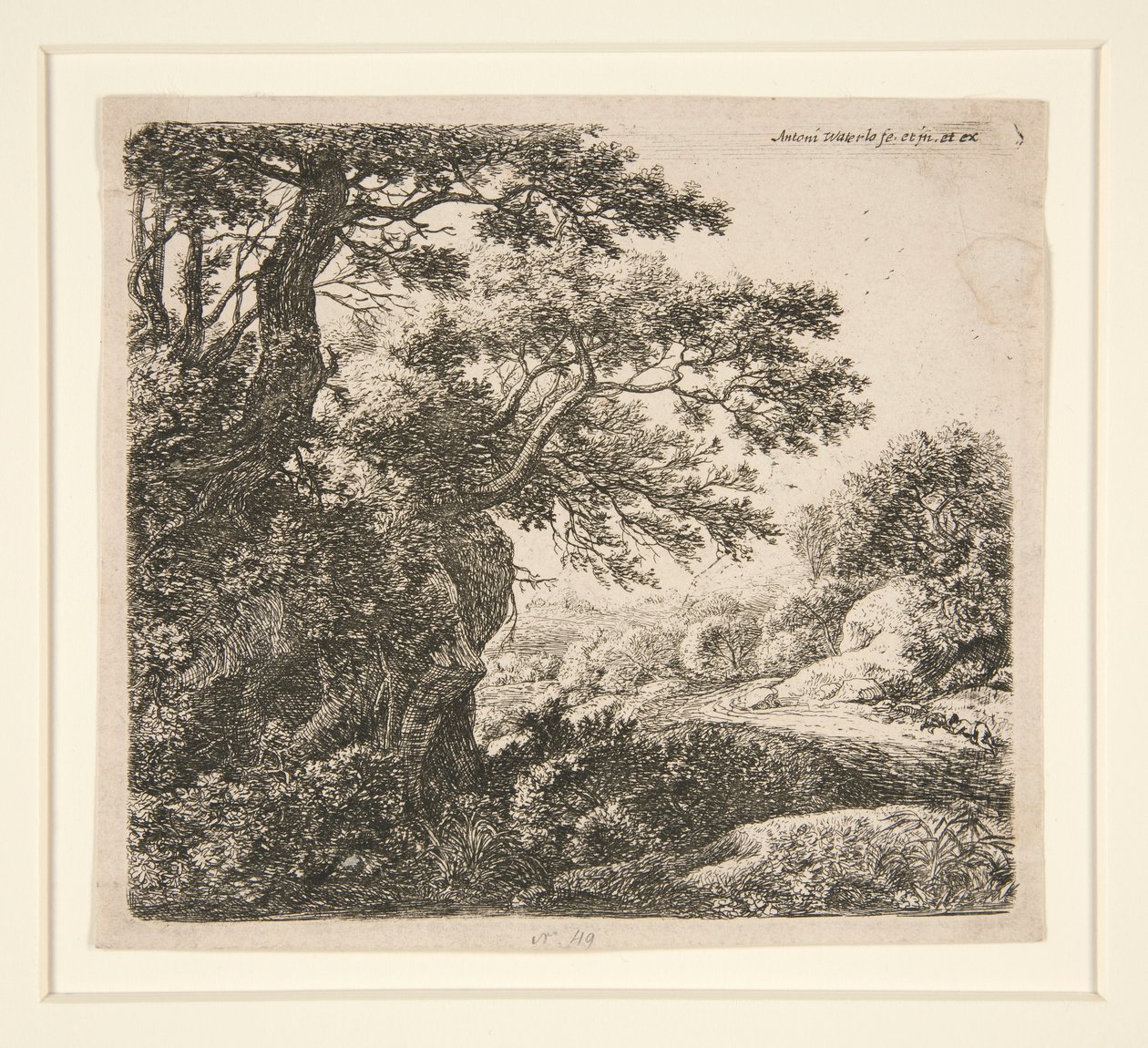 Man Sleeping Beside the Road, from a set of 6 etchings, B. 47-52 by Anthonie Waterloo