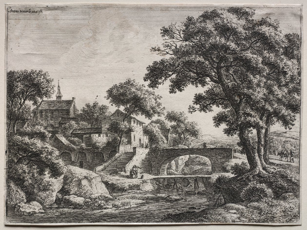 Twelve landscapes: The Two Bridges by Anthonie Waterloo