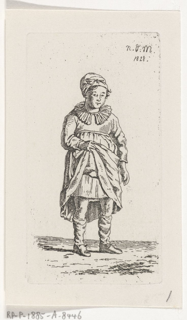 Girl Lifting Her Skirt by Anthonie Willem Hendrik Nolthenius de Man