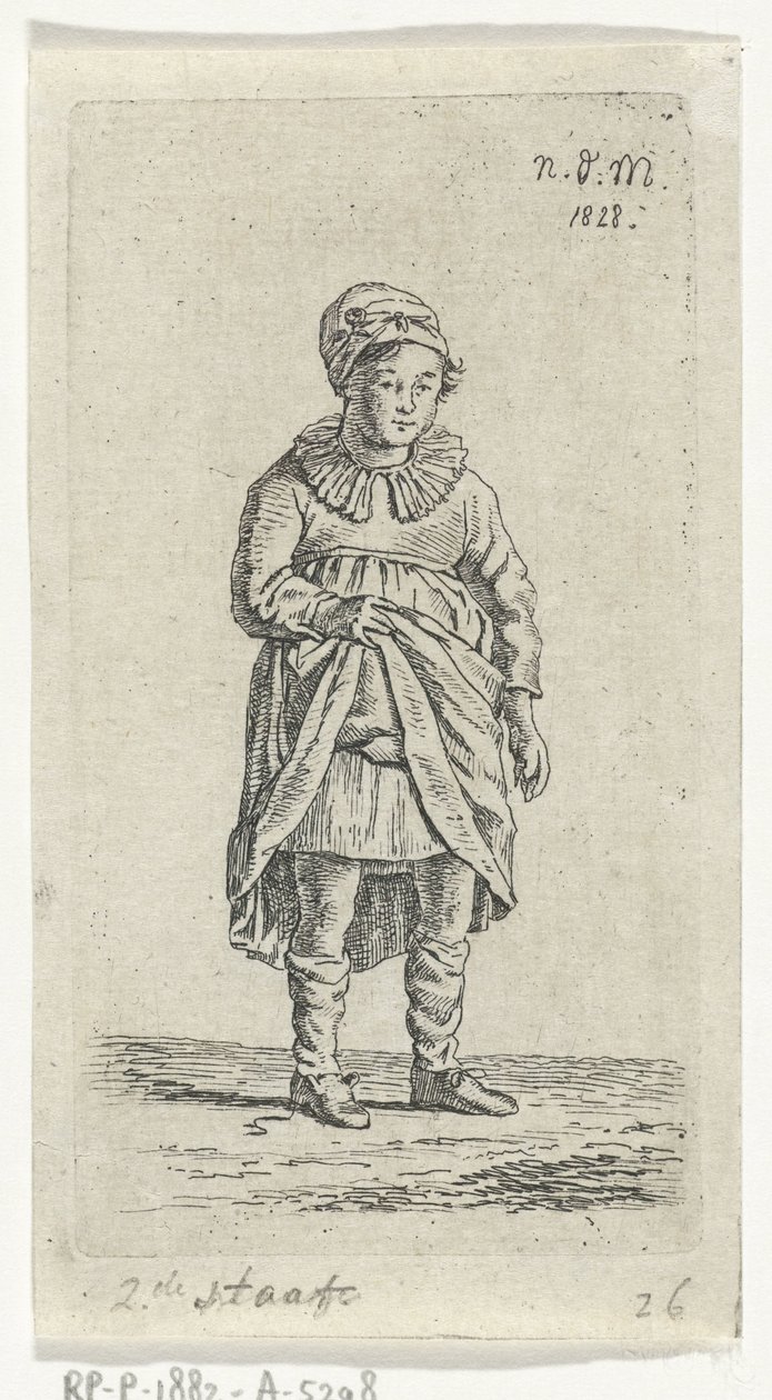 Girl Lifting Her Skirt by Anthonie Willem Hendrik Nolthenius de Man
