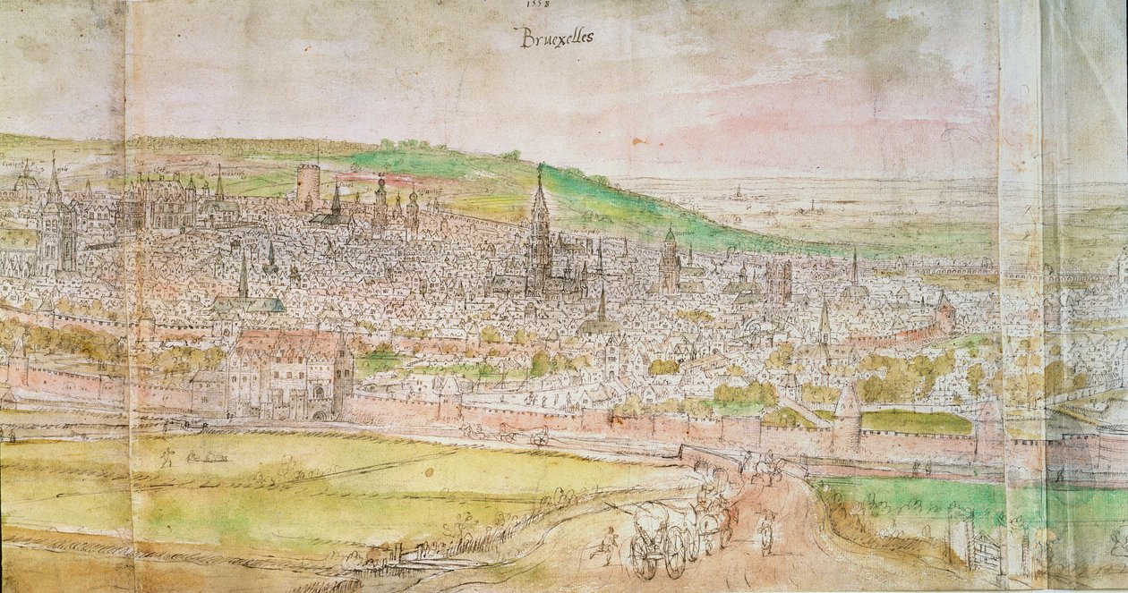 Panoramic View of Brussels by Anthonis van den Wyngaerde