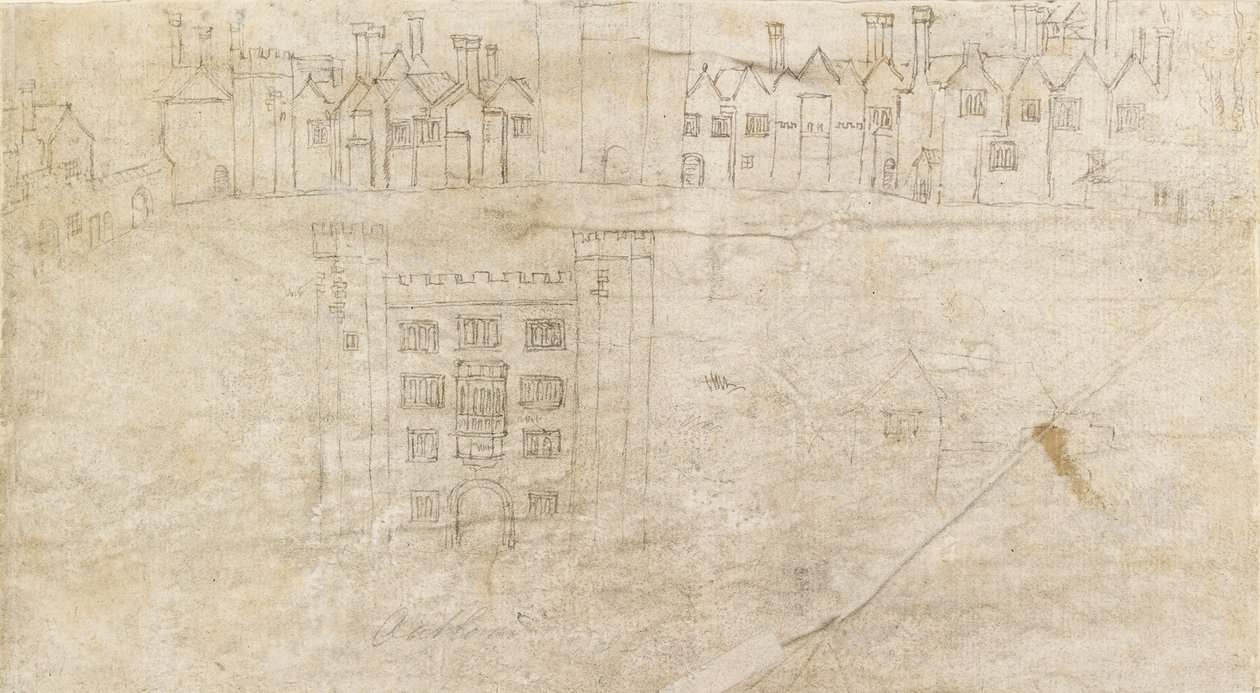 Buildings along the South Front of Oatlands Palace by Anthonis van den Wyngaerde