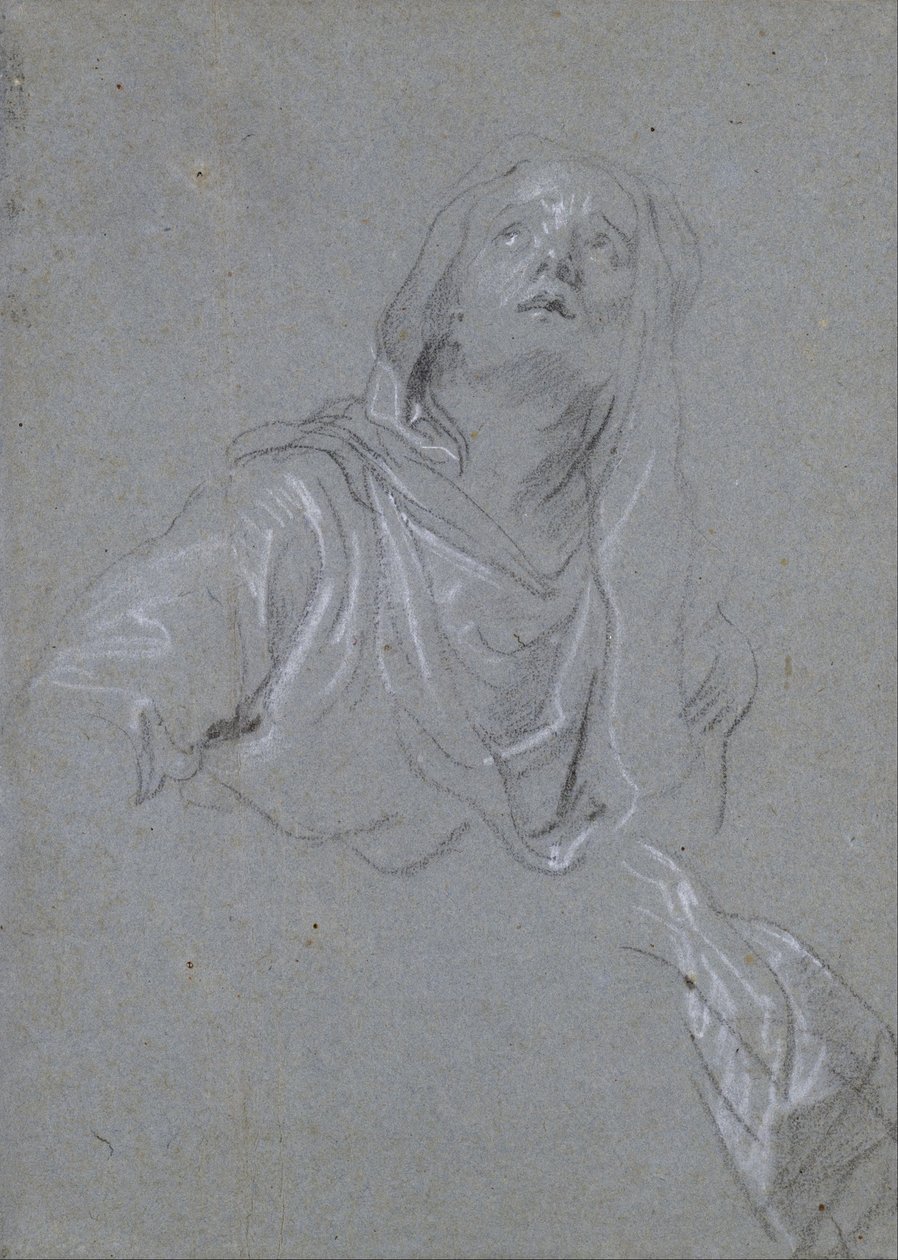 Study of a Madonna Looking Upward by Anthony van Dyck