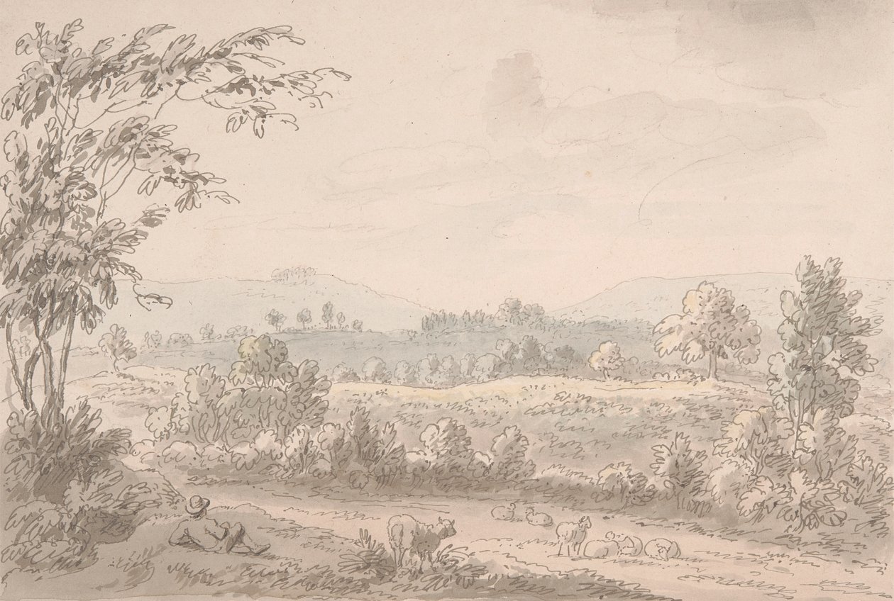 Landscape with Shepherd and Sheep by Anthony Devis