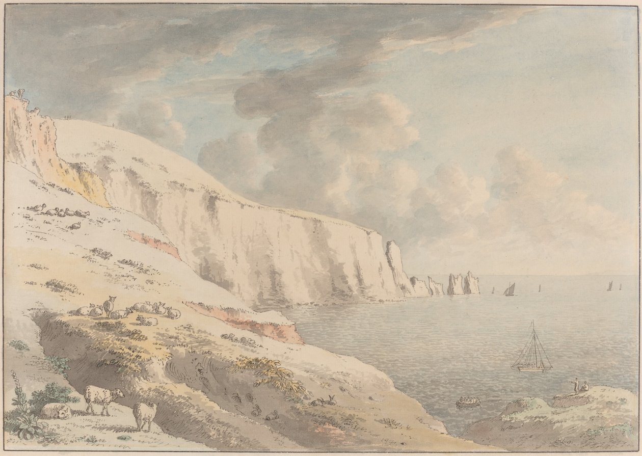 View of the Needles, and White Cliffs Taken from Allum Bay, Isle of Wight by Anthony Devis
