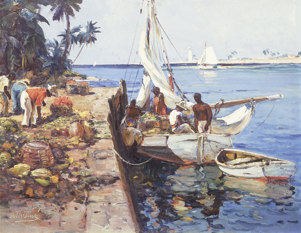 The Landing Pier, Nassau, Bahamas by Anthony Thieme
