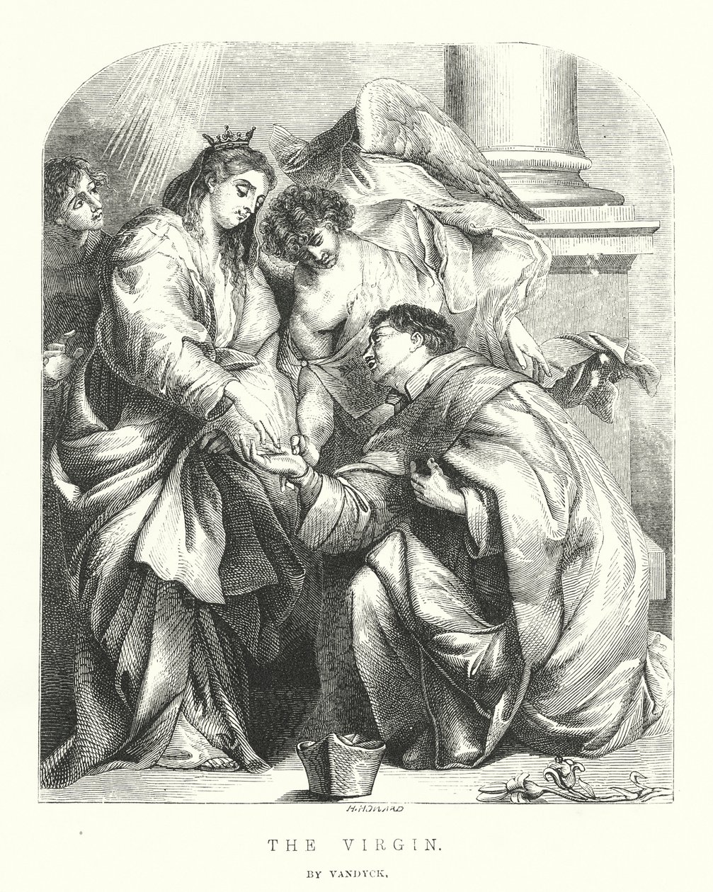 The Vision of the Blessed Hermann Joseph (engraving) by Anthony van (after) Dyck