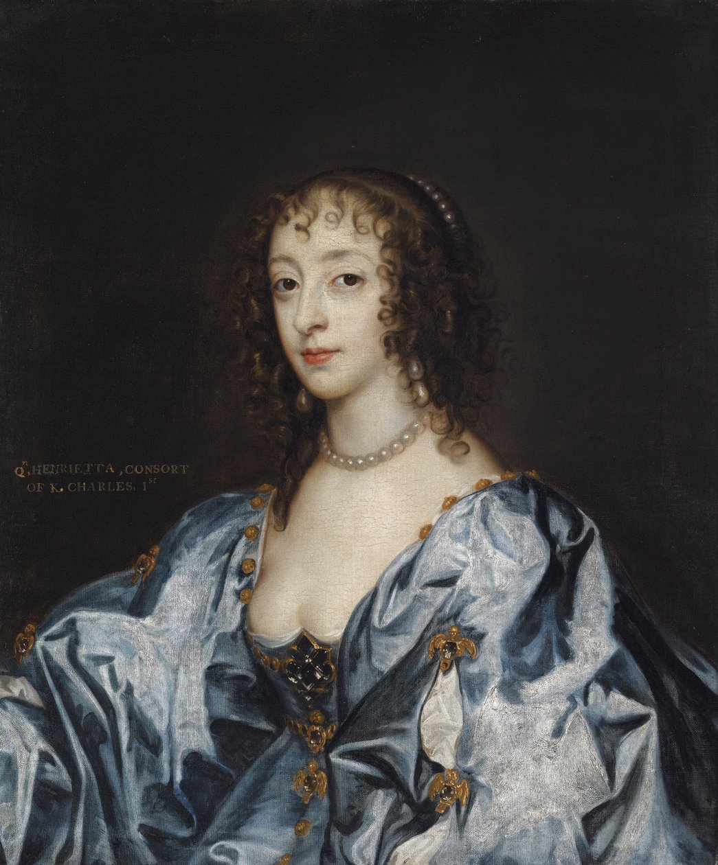 Portrait of Queen Henrietta Maria of France by Anthony van (studio of) Dyck
