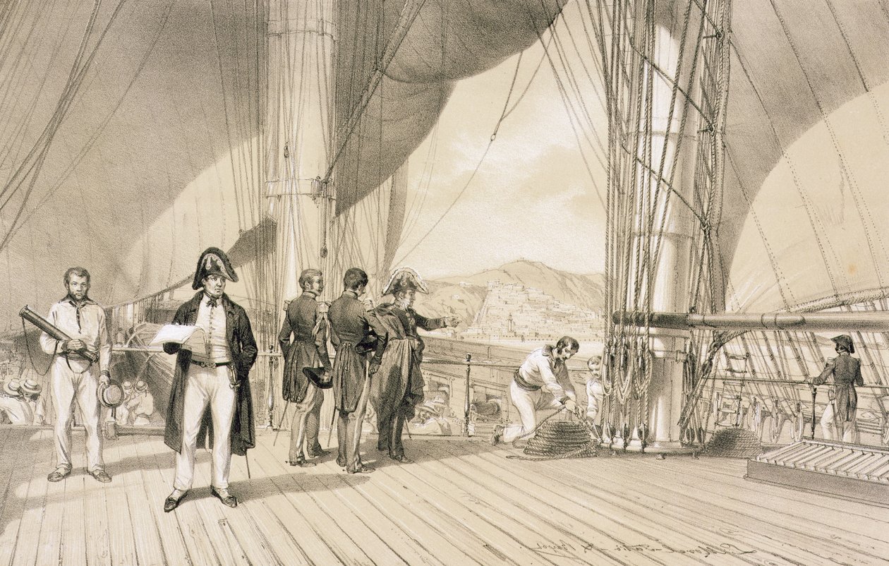 The Comte de Bourmont and Admiral Duperre on board l