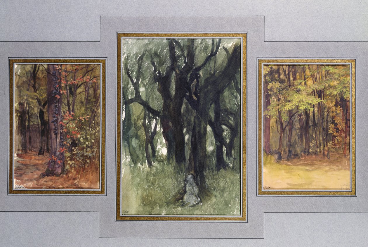 Oak and coppice, Villa Medici, Rome by Antoine Auguste Ernest Herbert or Hebert