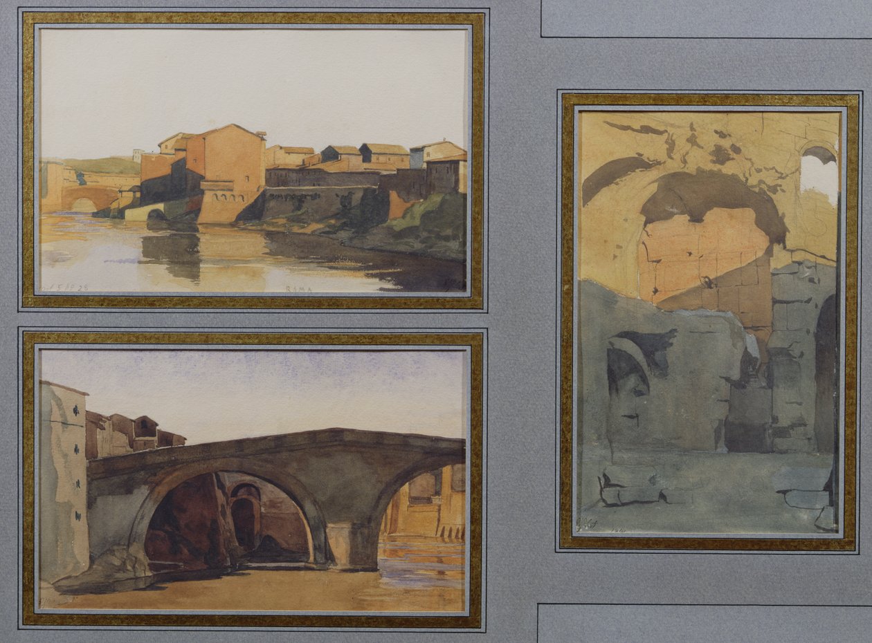 The Tiber, Cloaca Maxima and Ponte Rotto by Antoine Auguste Ernest Herbert or Hebert