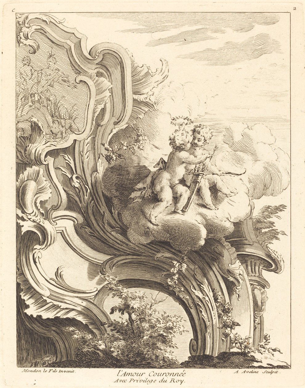 Crowned Love by Antoine Aveline after Jean Mondon