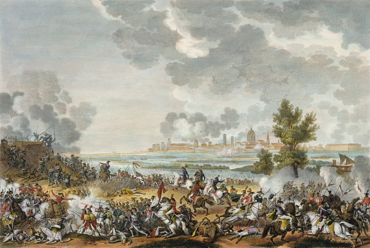 The Battle of S. Giorgio di Mantova, 29 Fructidor, Year 4 (September 1796) engraved by Jean Duplessi-Bertaux by Antoine Charles Horace Vernet