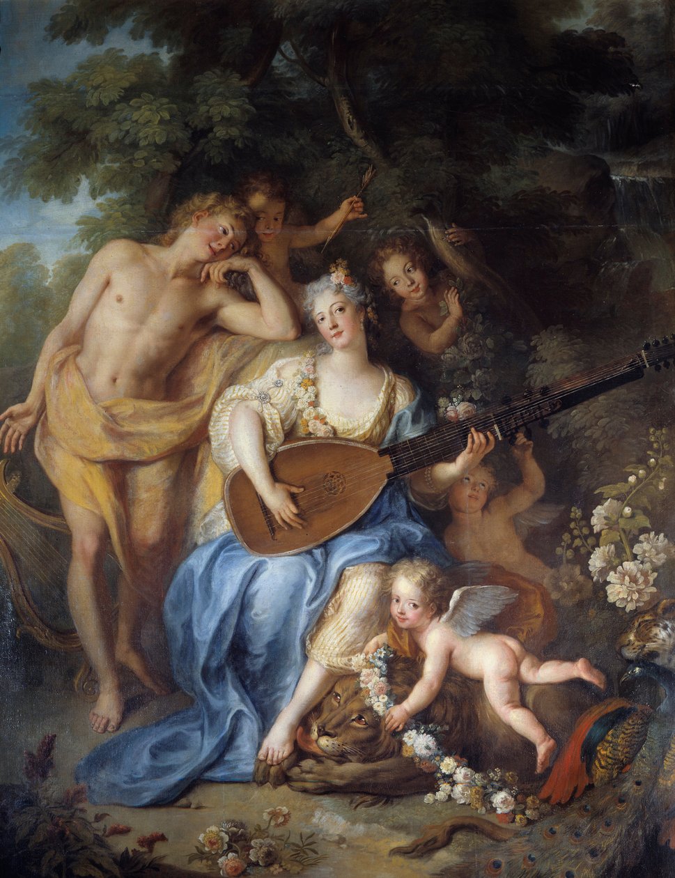 Portrait of the Duchess of Villars (detail) by Antoine Coypel