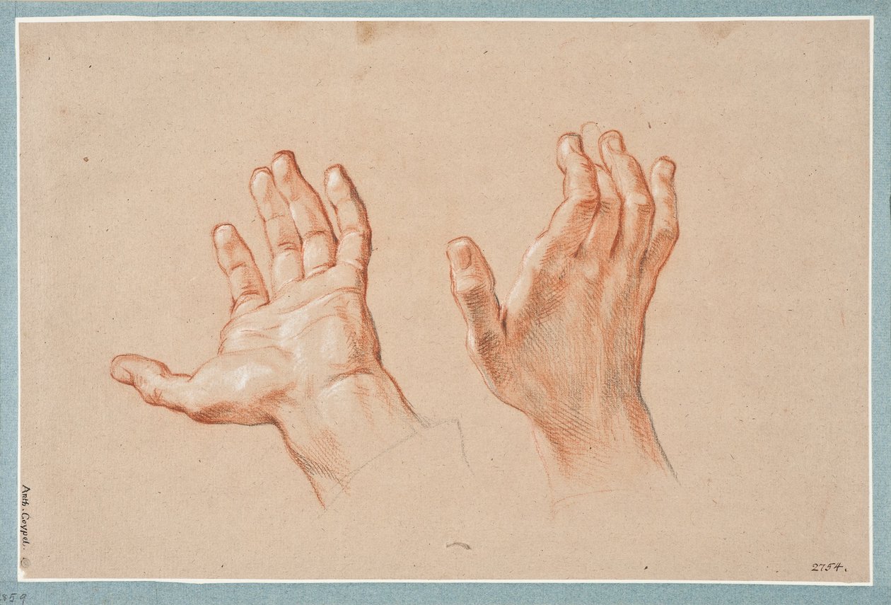 Study of Two Hands by Antoine Coypel
