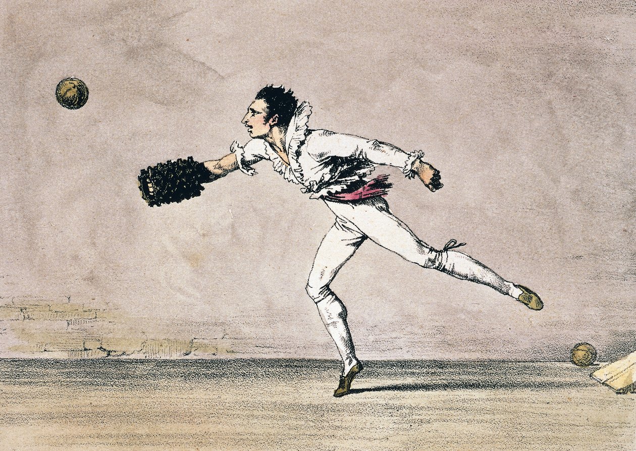 The ball game, colour lithograph from One year in Rome and its surroundings