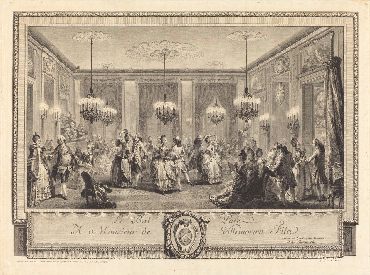 The Fancy Ball by Antoine Jean Duclos after Augustin de Saint Aubin