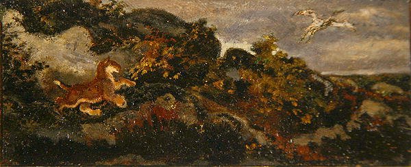 Panther Chasing a Stork by Antoine Louis Barye