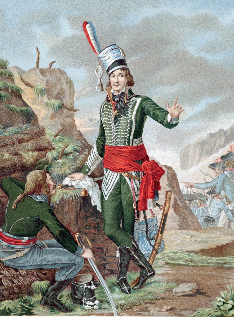Francois Severin Marceau-Desgraviers (1769-1896) French revolutionary soldier: republican army of La Vendee: fought at Fleurus, Mainz, Mannheim and Coblenz. Mortally wounded Altenkirchen. by Antoine Louis Francois (after) Sergent-Marceau