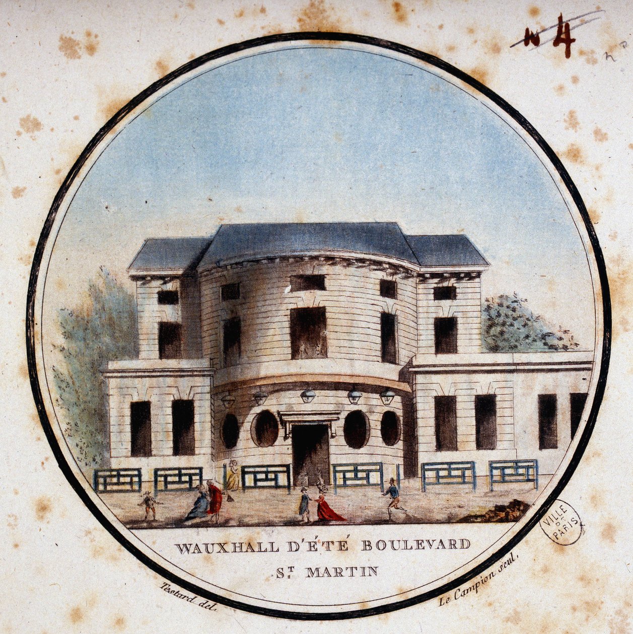 Halle aux calves, boulevard Saint Martin. In picturesque views of the main buildings of Paris by Sergeant by Antoine Louis Francois Sergent Marceau