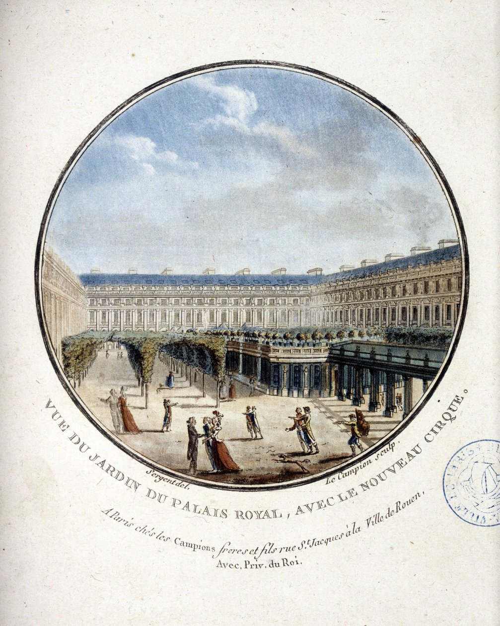 View of the garden of the Palais Royal - in 