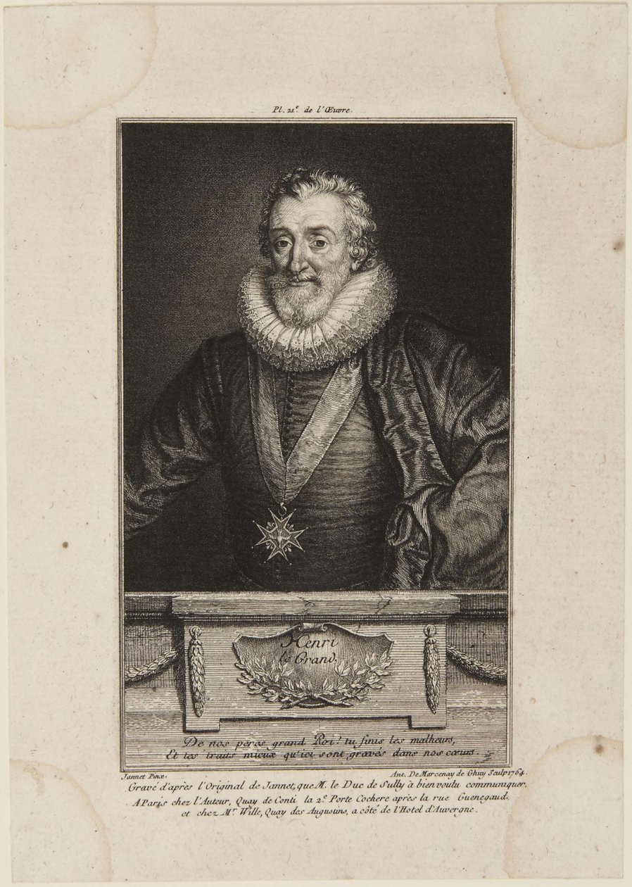 "Henri le Grand" after J(?)annet by Antoine de Marcenay de Ghuy