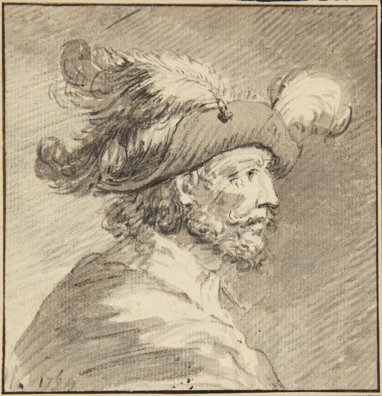 Profile of a Man in a Plumed Hat by Antoine de Marcenay de Ghuy