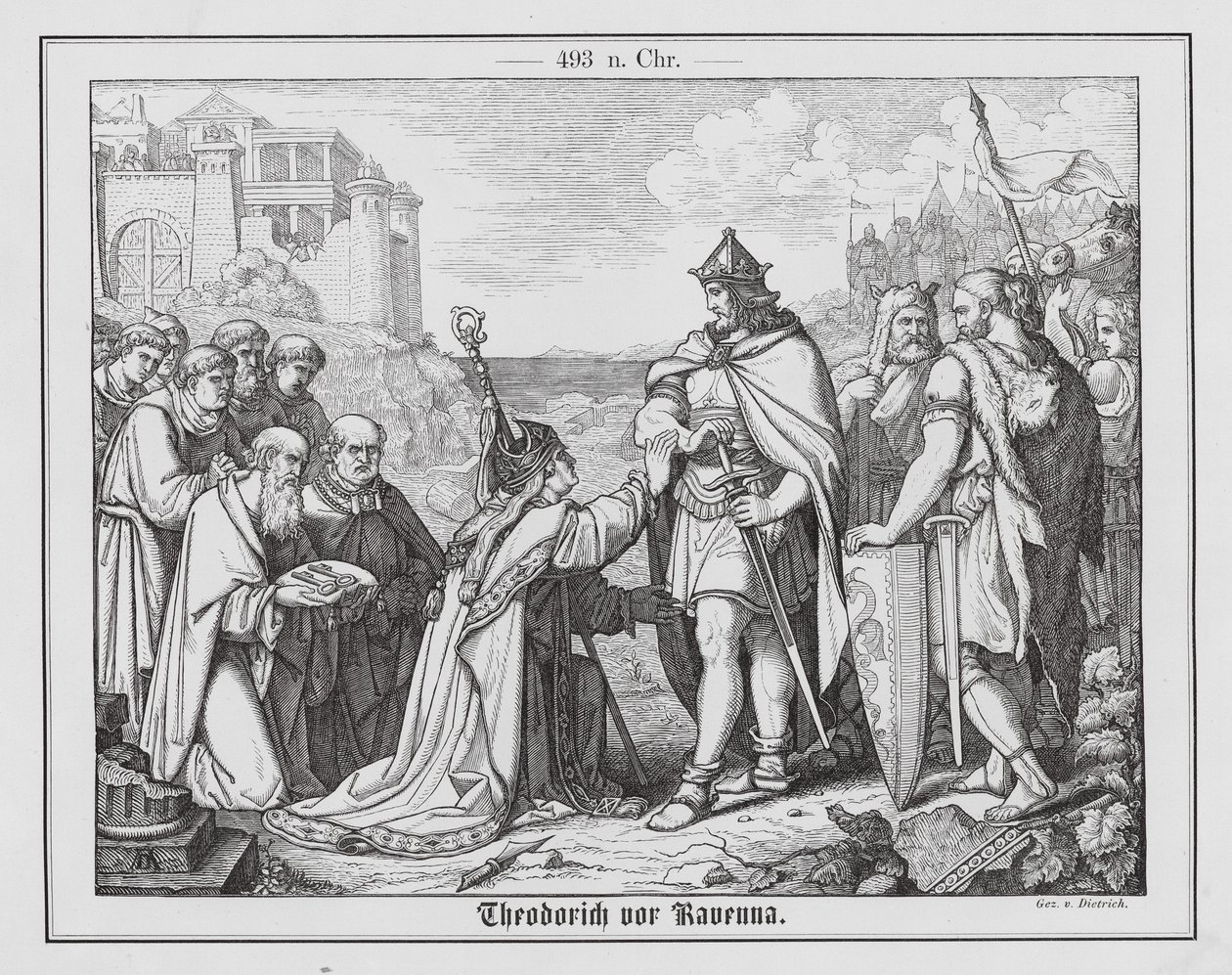 Theodoric the Great before Ravenna, 493 by Anton Dietrich