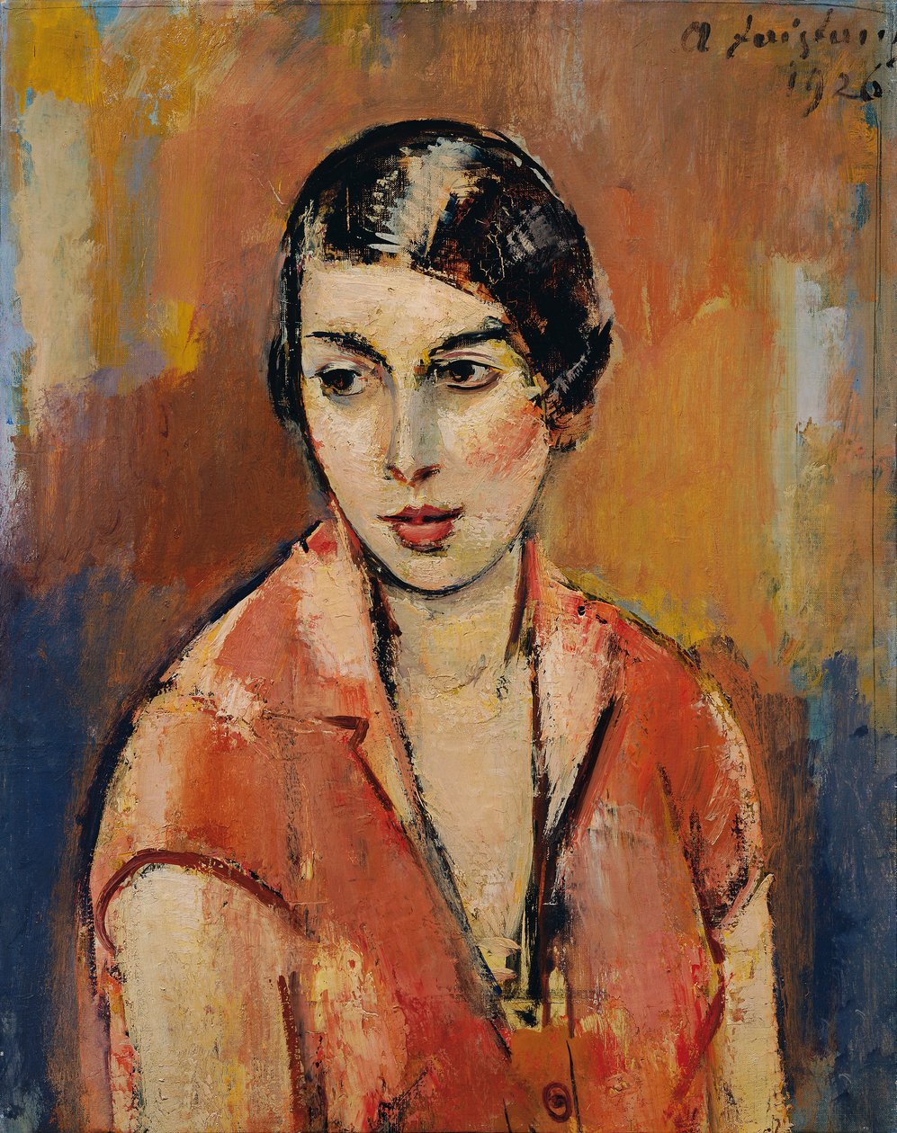 Young Woman in a Pink Dress by Anton Faistauer