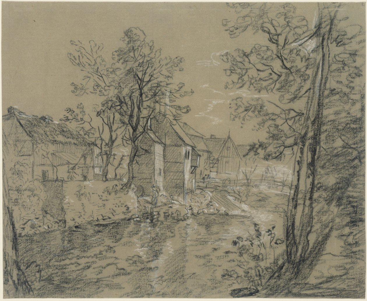 Houses by the River by Anton Graff