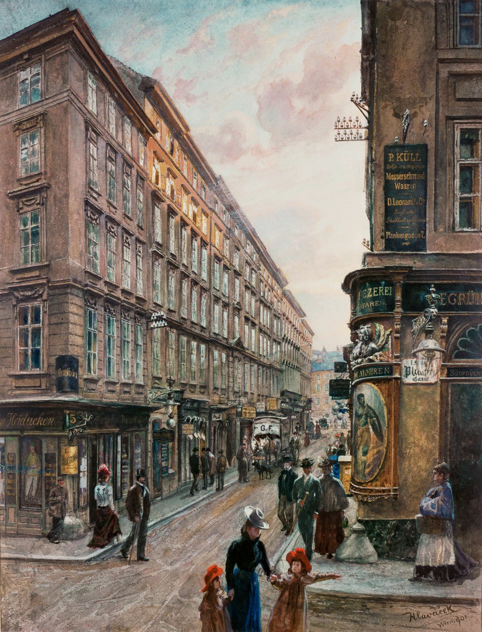 Spiegelgasse in Downtown Vienna by Anton Hlavacek