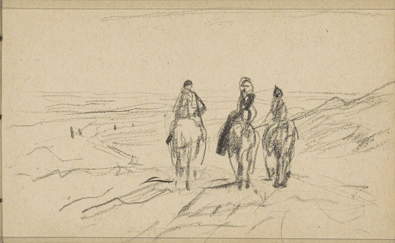 Three Riders in the Dunes by Anton Mauve