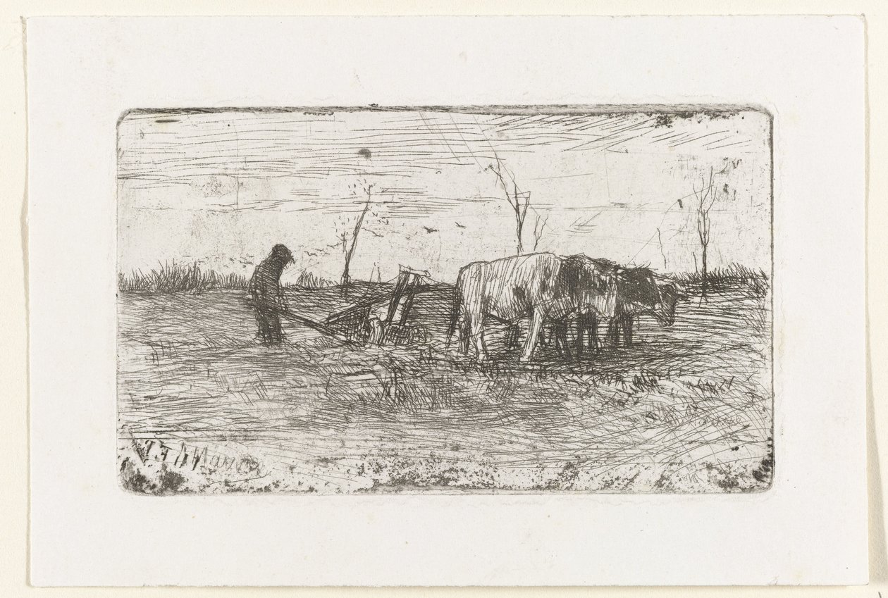 Plowing Oxen by Anton Mauve
