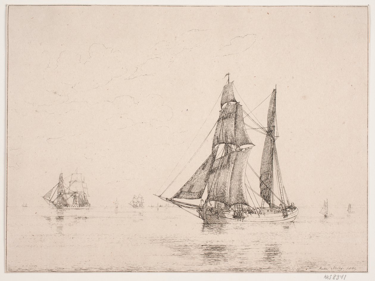 A Kuff in Calm Weather by Anton Melbye