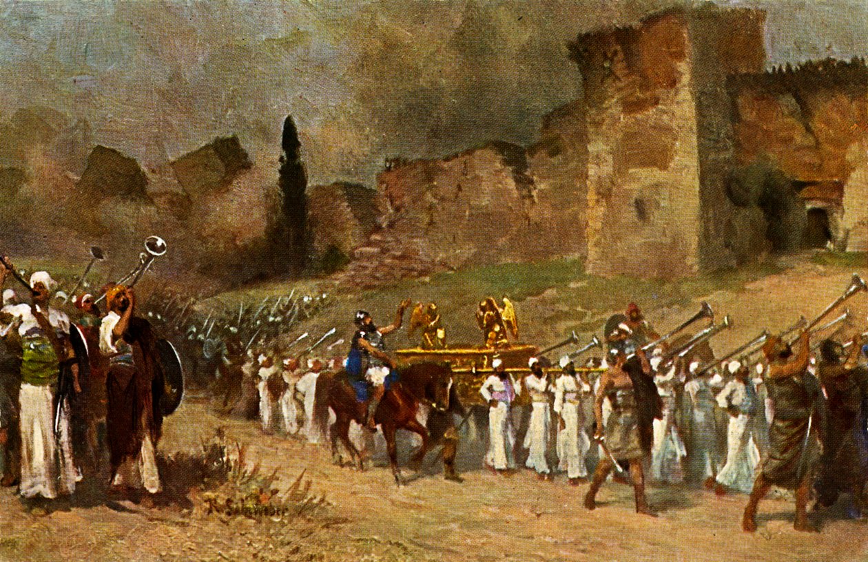 Destruction of the walls of Jericho - Old Testament by Anton Robert (after) Leinweber