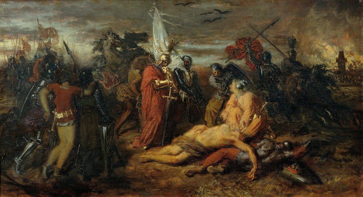 Rudolf of Habsburg at the Corpse of Přemysl Ottokar, King of Bohemia by Anton Romako