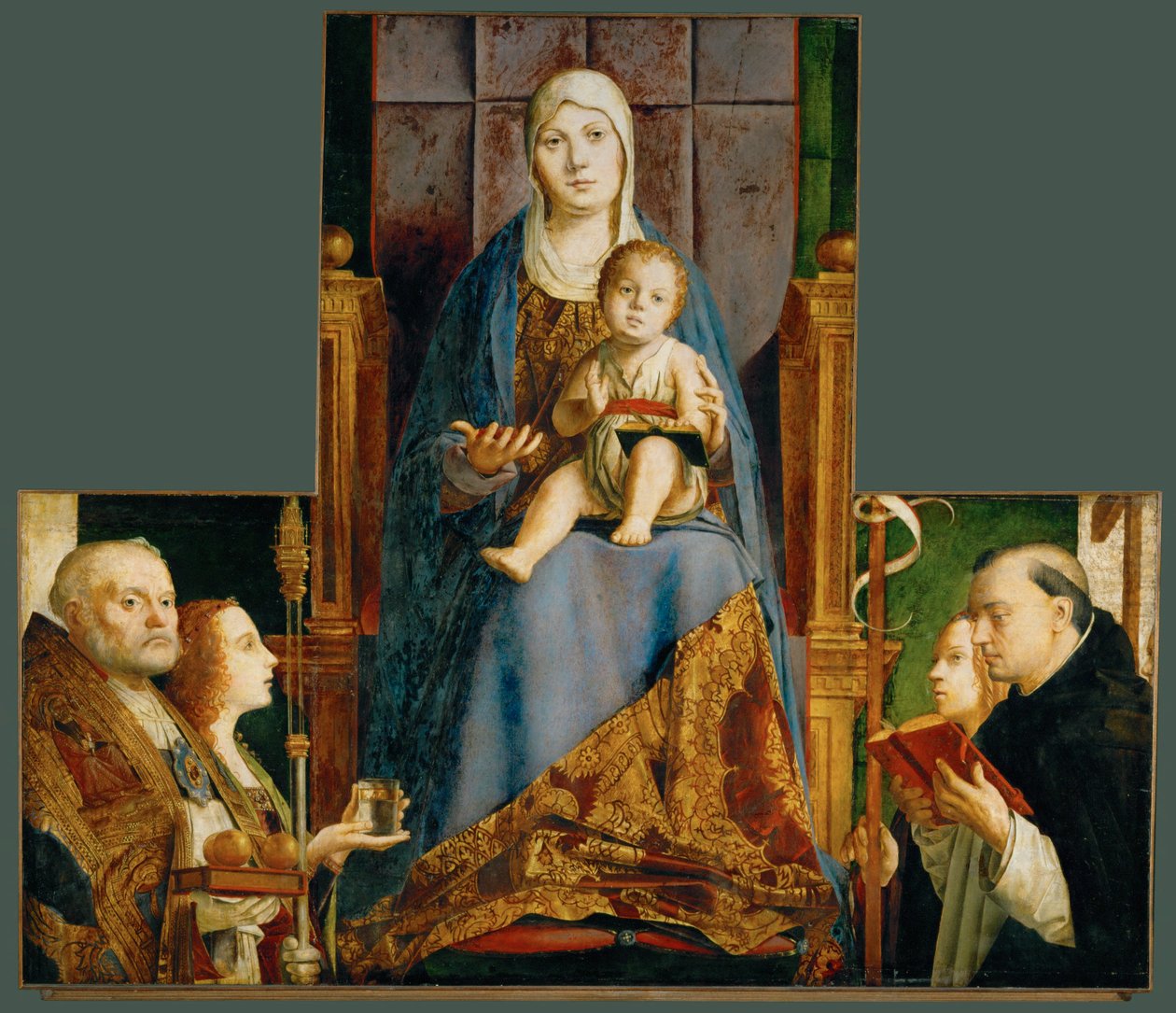Saint Mary and Child with Saints Nicholas of Bari, Anastasia, Ursula, Dominicus and Helena by Antonello da Messina