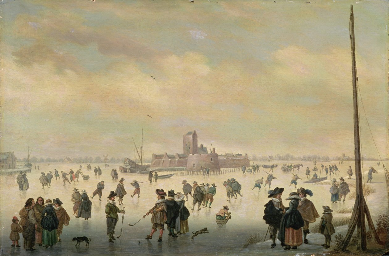Skating Scene by Antoni (1594 1641) Verstralen