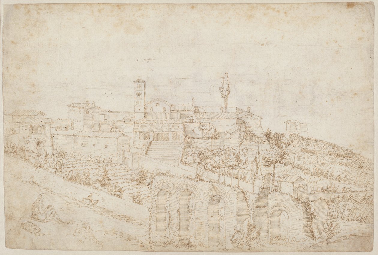 The Church of S. Gregorio Magno on the Celian Hill by Antonie van den Wyngaerde