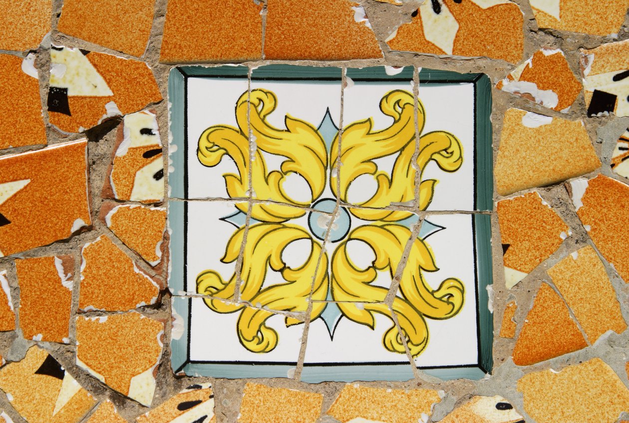 Ceramic Tile, 1900-14 by Antonio Gaudi