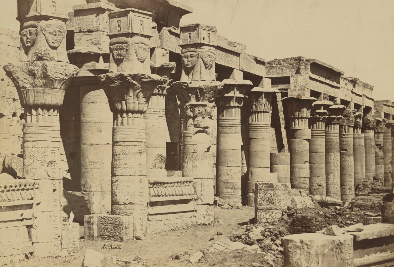 Philae: Colonnade with Chapel of Nectenebo I by Antonio Beato