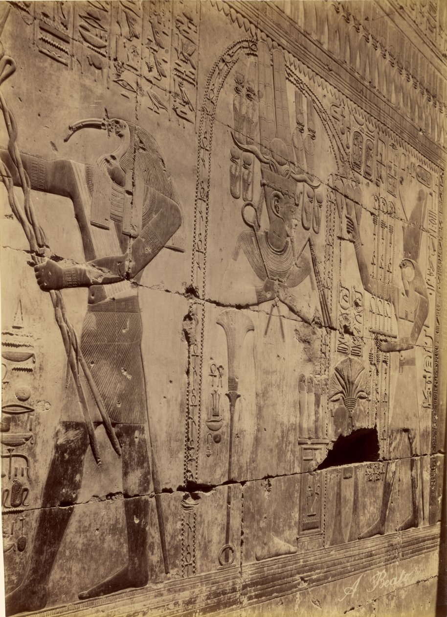 Relief of the Purification of Seti I, Abydos by Antonio Beato