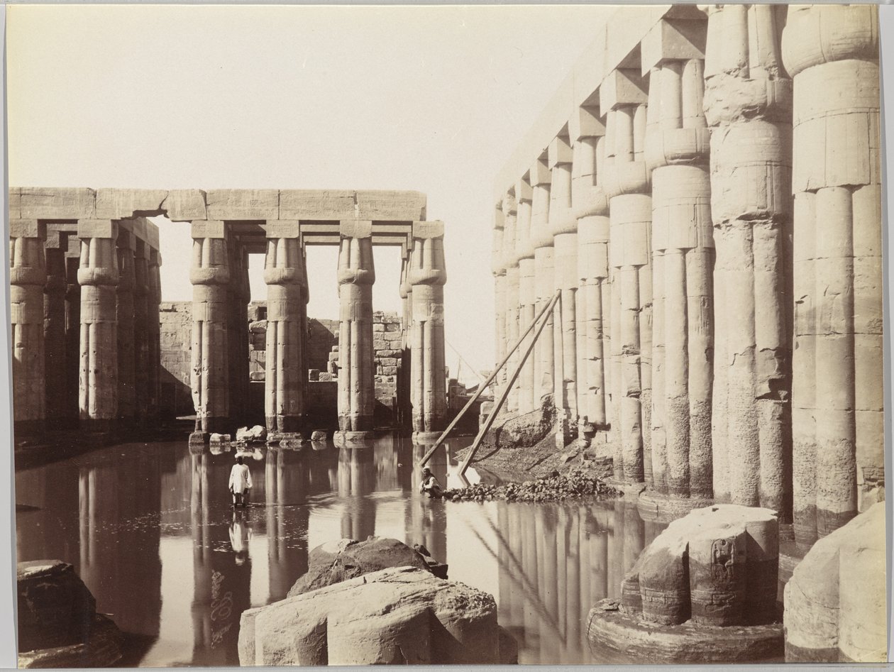 Temple of Luxor, View of the Court of Amenhotep III by Antonio Beato