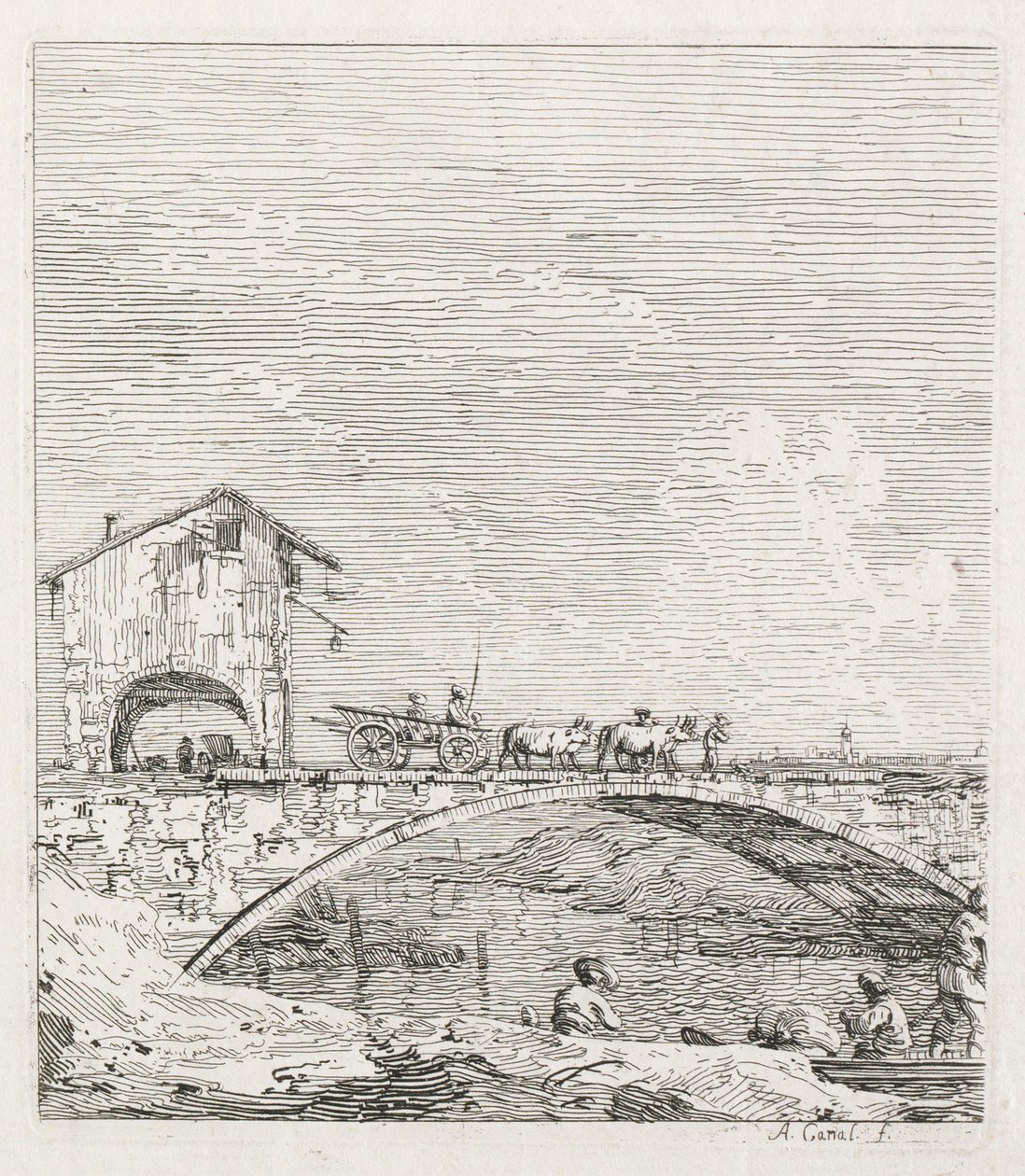 Views: A Wagon Passing over a Bridge by Antonio Canaletto