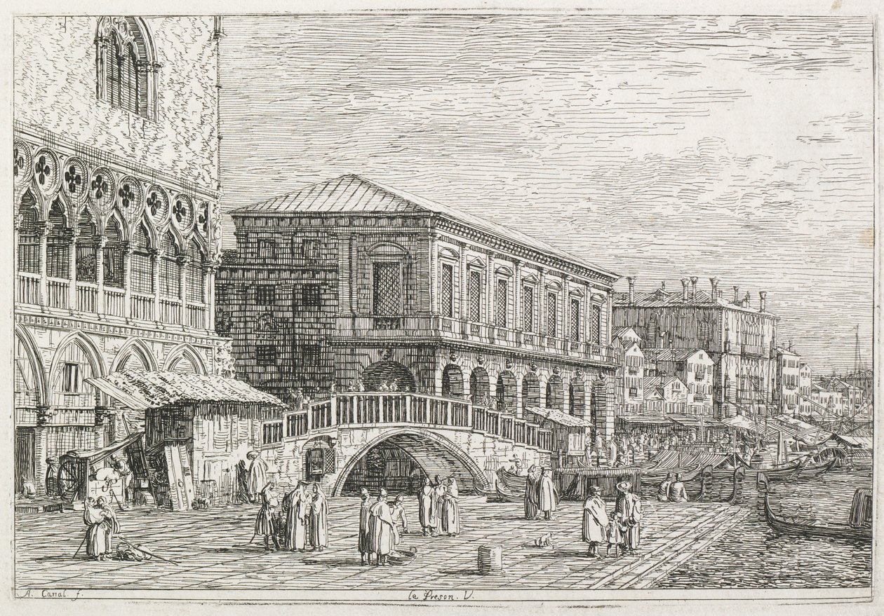 Views: The Prison, Venice by Antonio Canaletto