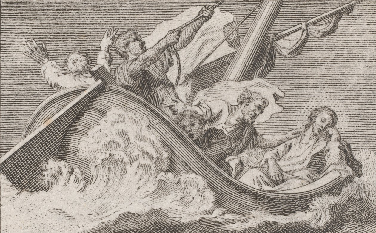 Christ on a Boat with Fishermen by Antonio Capellan